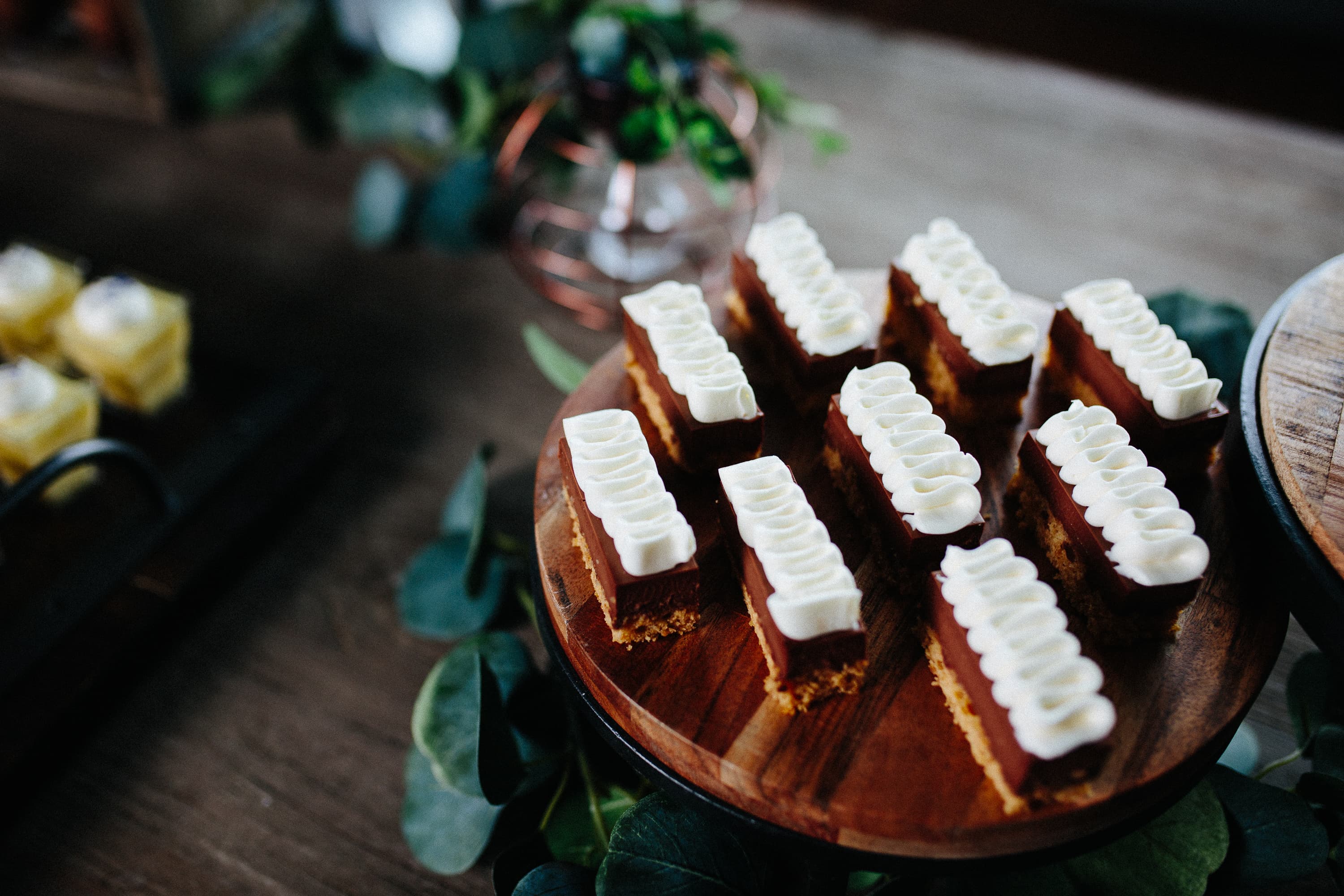 chocolate ganache tart slices