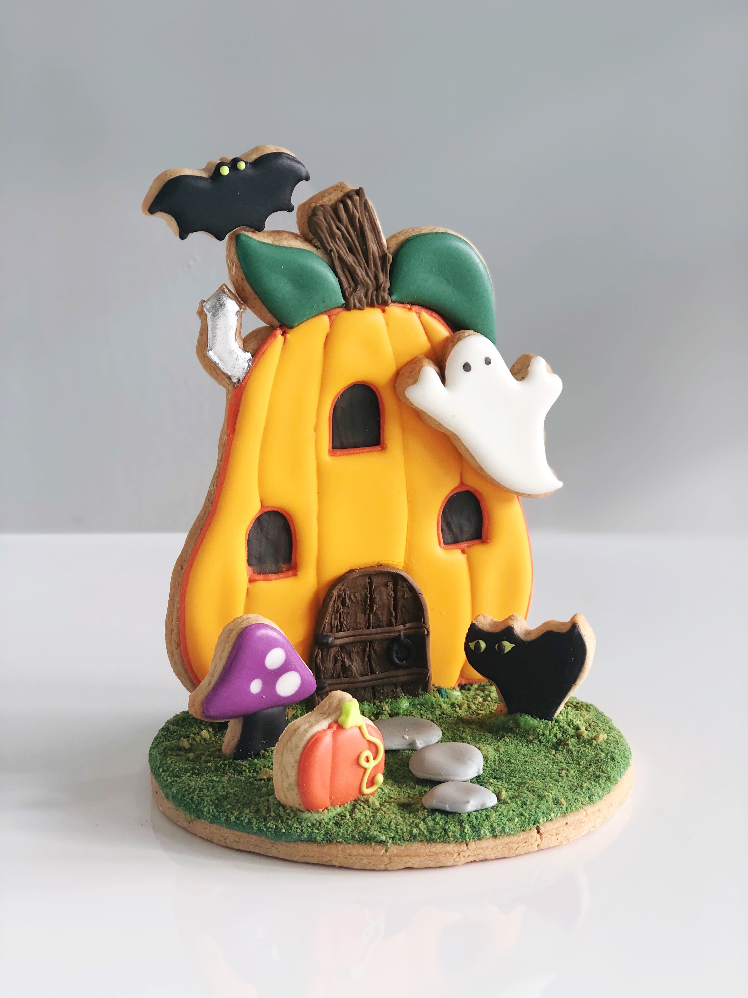 halloween 3d pumpkin house cookie