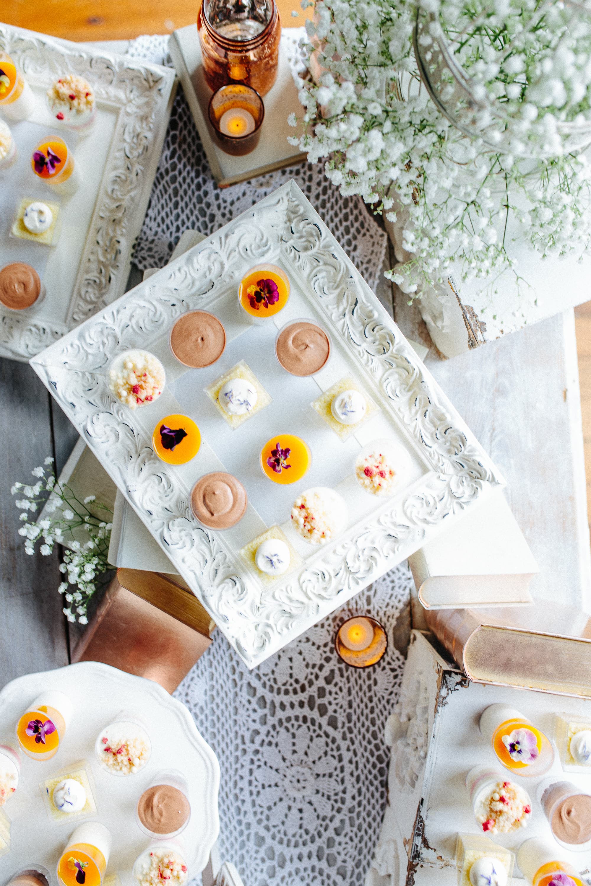 mini dessert cups overhead
