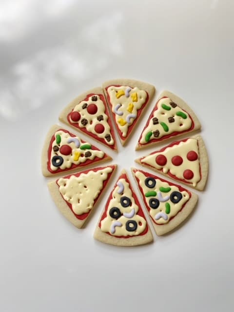 pizza slice sugar cookies circle