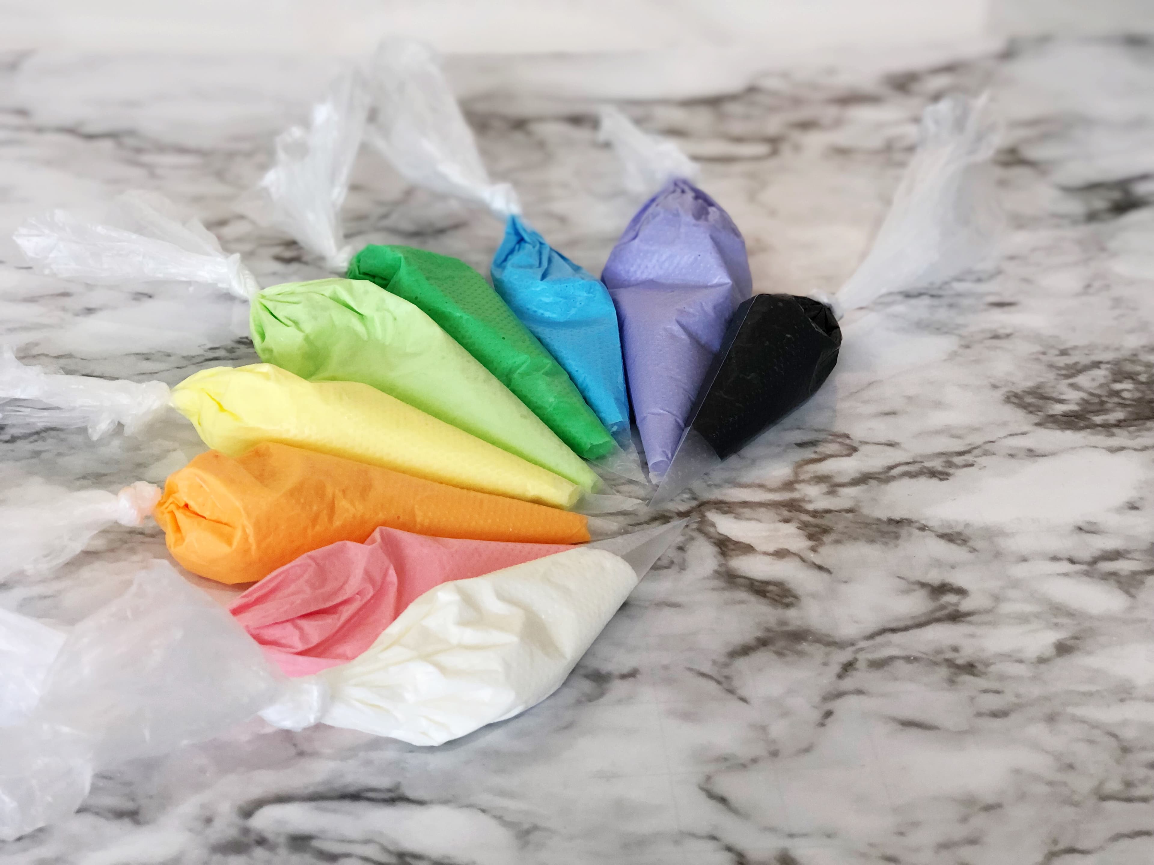 rainbow piping bags