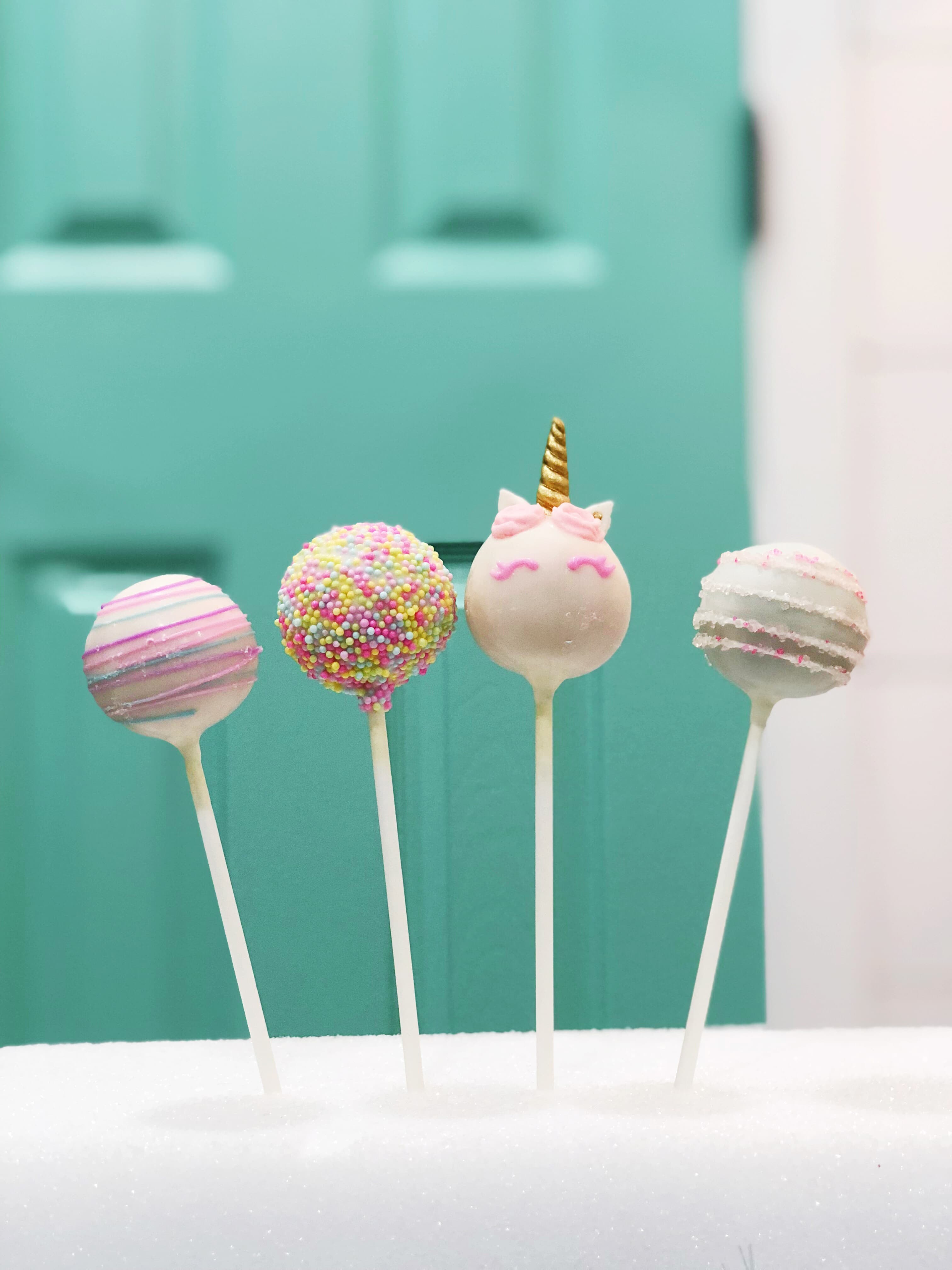 unicorn cake pops sprinkles