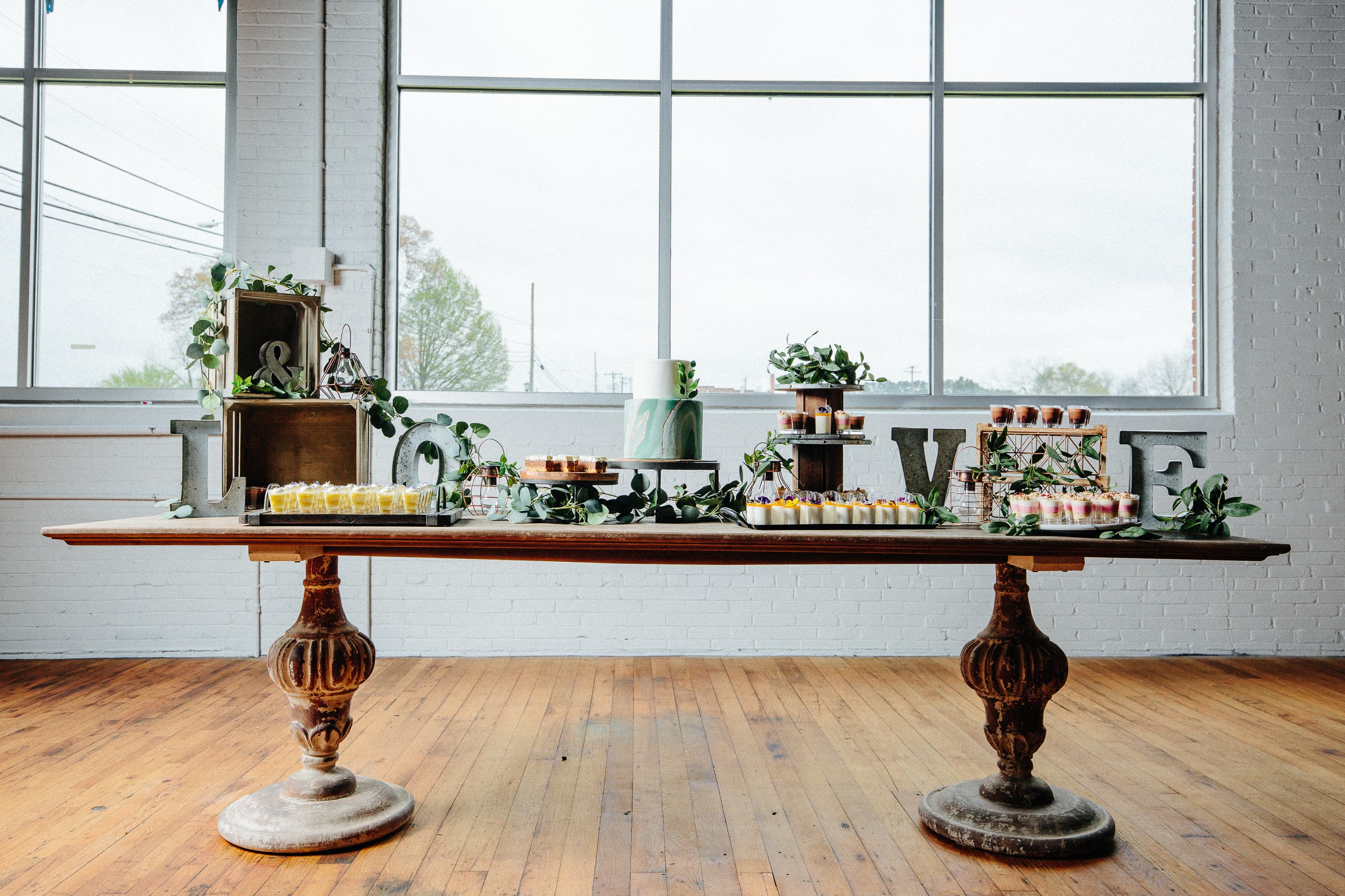 wedding dessert table wide