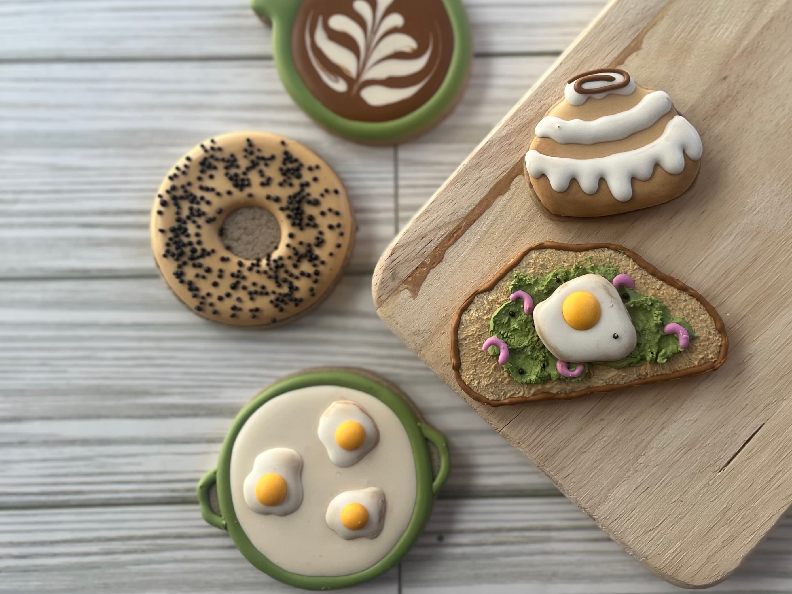 royal icing cookies with a brunch theme